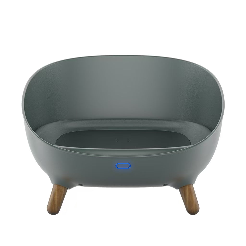 XXL large litter box with odorless system - modern round litter box - hidden cat toilet for large cats - purrfect basin