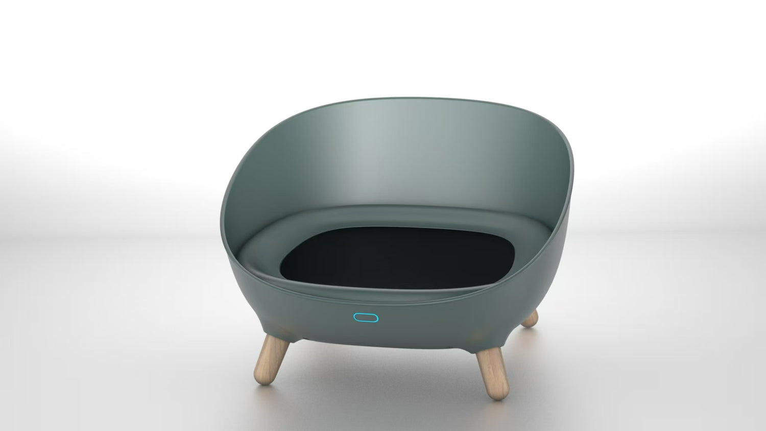 XXL large litter box with odorless system - modern round litter box - hidden cat toilet for large cats - purrfect basin
