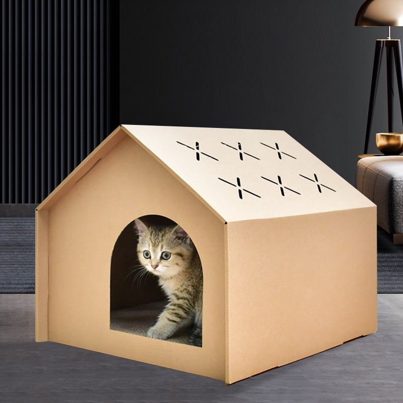 Maison de jeu à gratter pour chat | Maison pour chats et chats | 50x32x40cm
