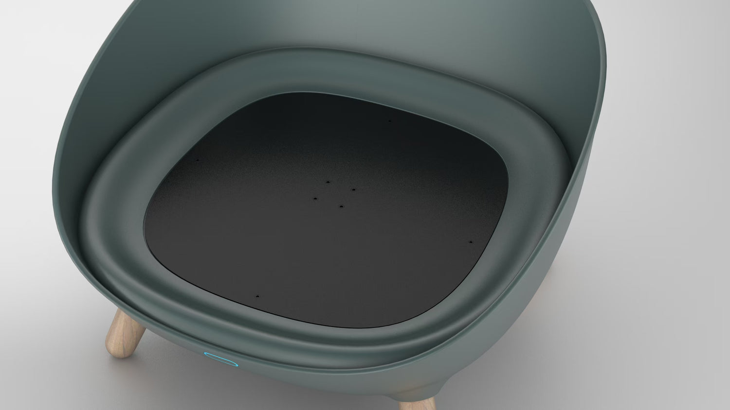 XXL large litter box with odorless system - modern round litter box - hidden cat toilet for large cats - purrfect basin