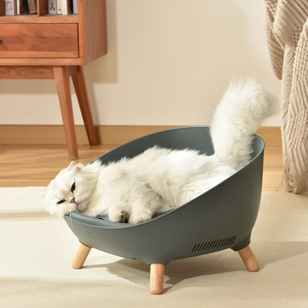 XXL large litter box with odorless system - modern round litter box - hidden cat toilet for large cats - purrfect basin