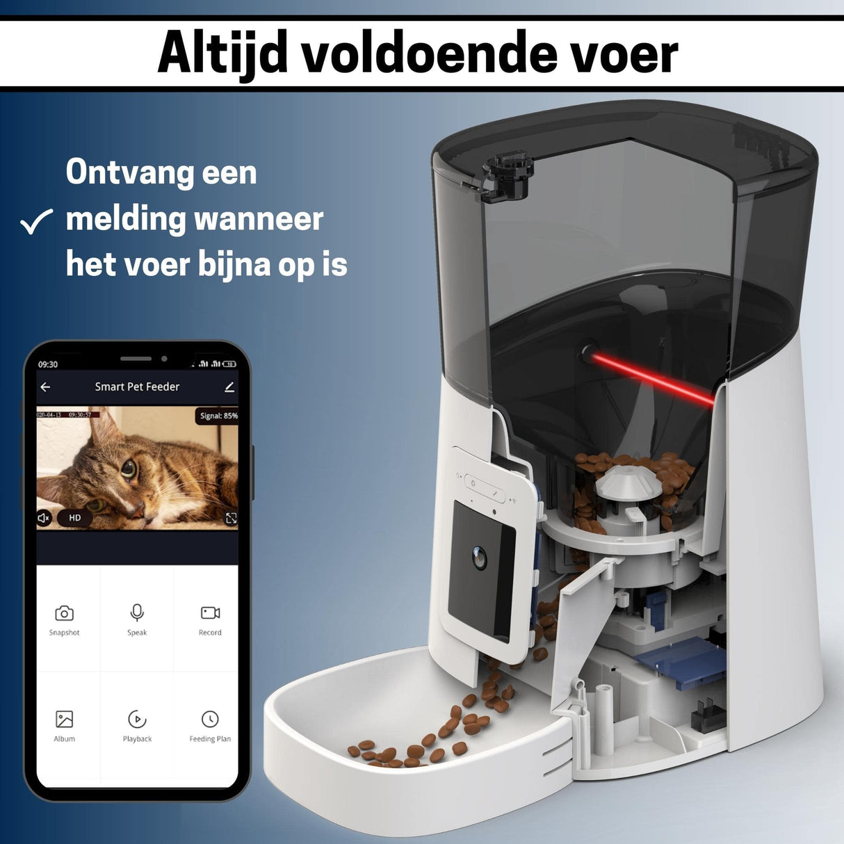 Voerautomaat Camera en Audio Inclusief SD-Kaart - Automatische Voerbak Wit - SpirePets