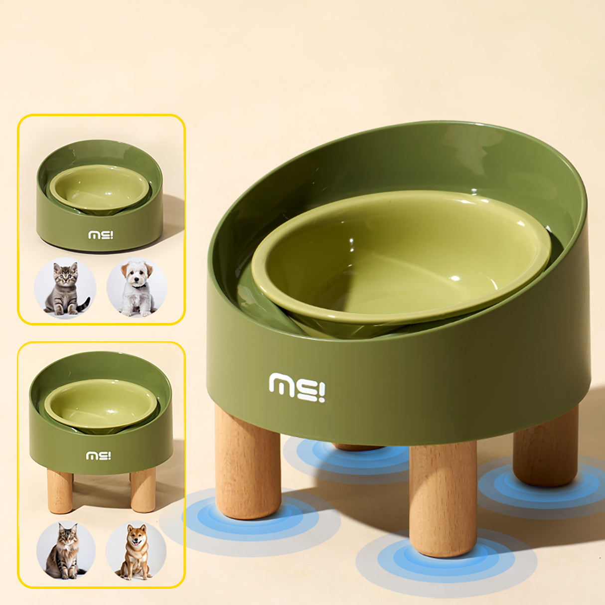 MakeSure Rolls keramische voerbak - in hoogte verstelbaar