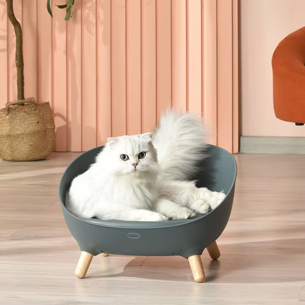 XXL large litter box with odorless system - modern round litter box - hidden cat toilet for large cats - purrfect basin