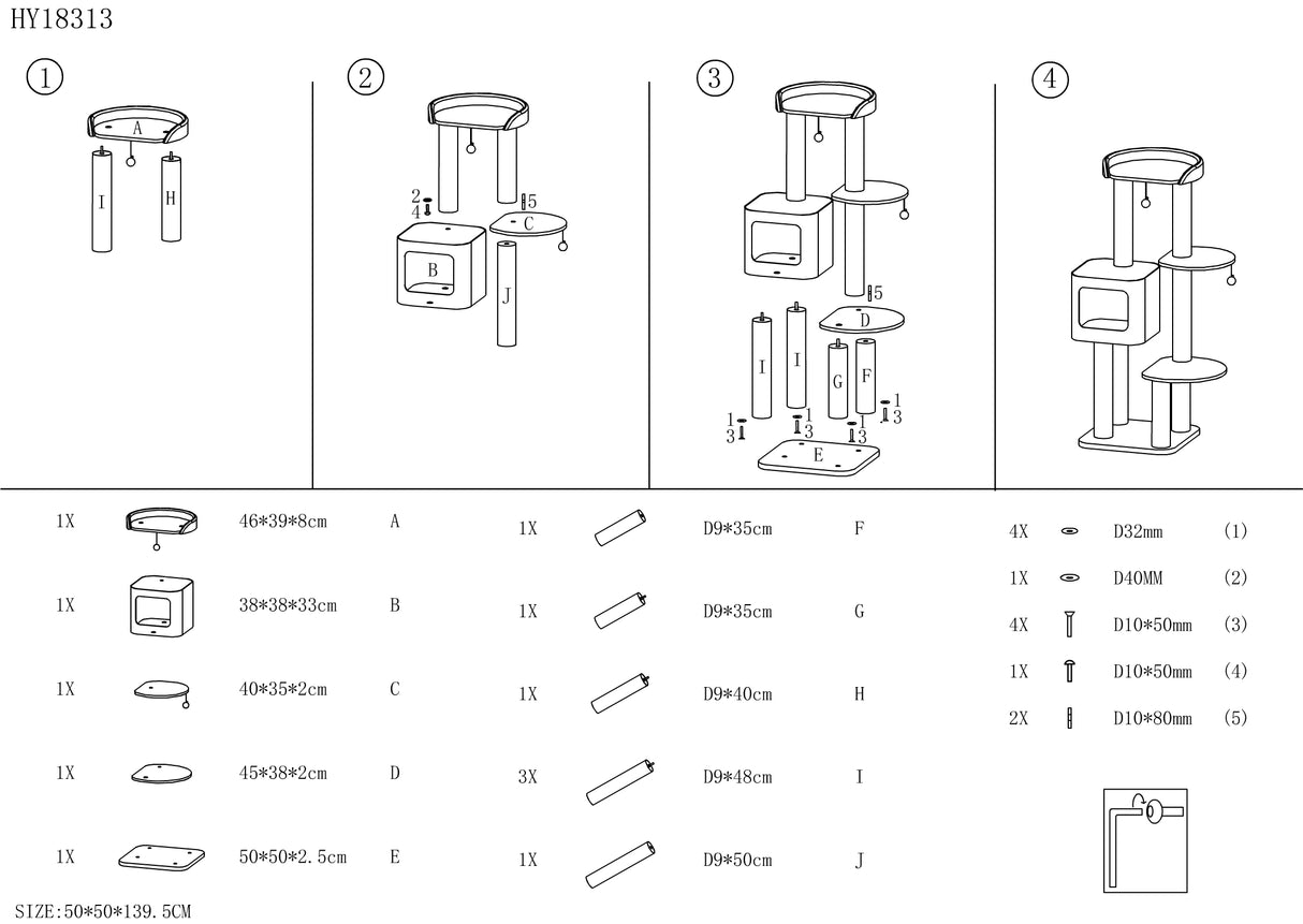 Luxe krabpaal voor katten - Krabmeubel Cindy