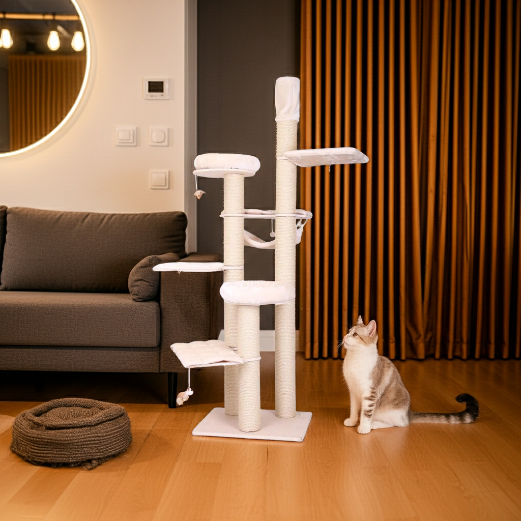 Cat scratching post - beige - scratching furniture - large scratching post - cat furniture