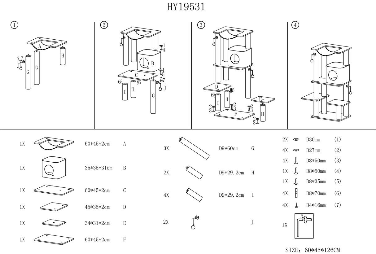 Krabpaal belle - krabmeubel katten - grote krabpaal