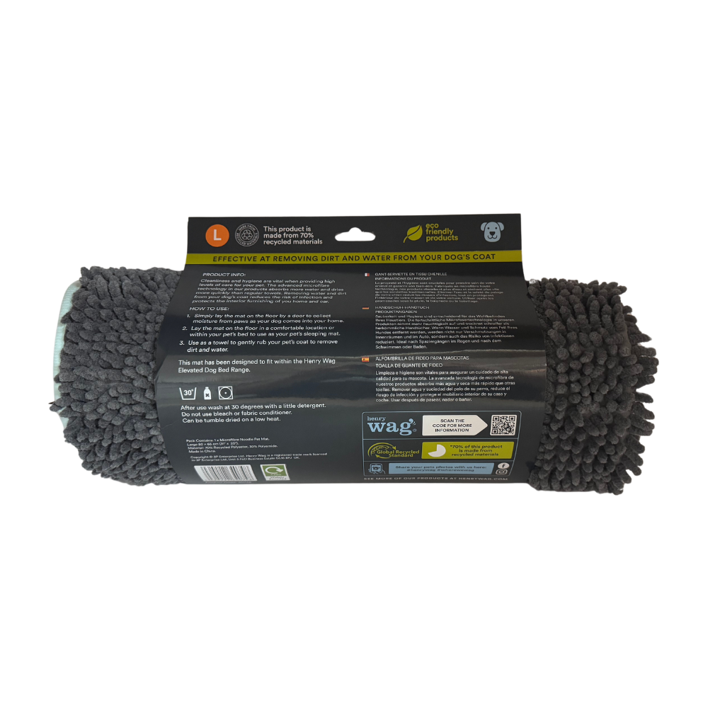 Henry Wag Microvezel Noodle Huisdier Mat - L droogmat hond