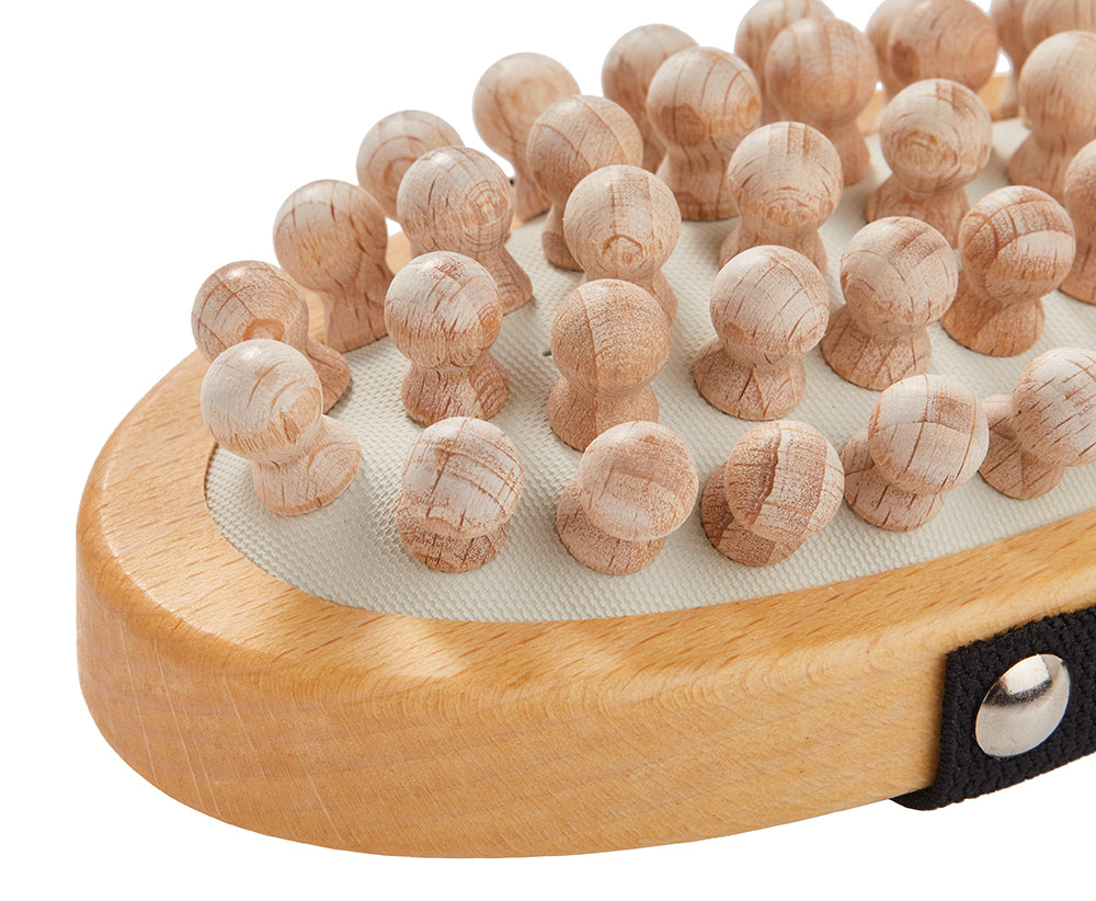 Honden massageborstel van beukenhout