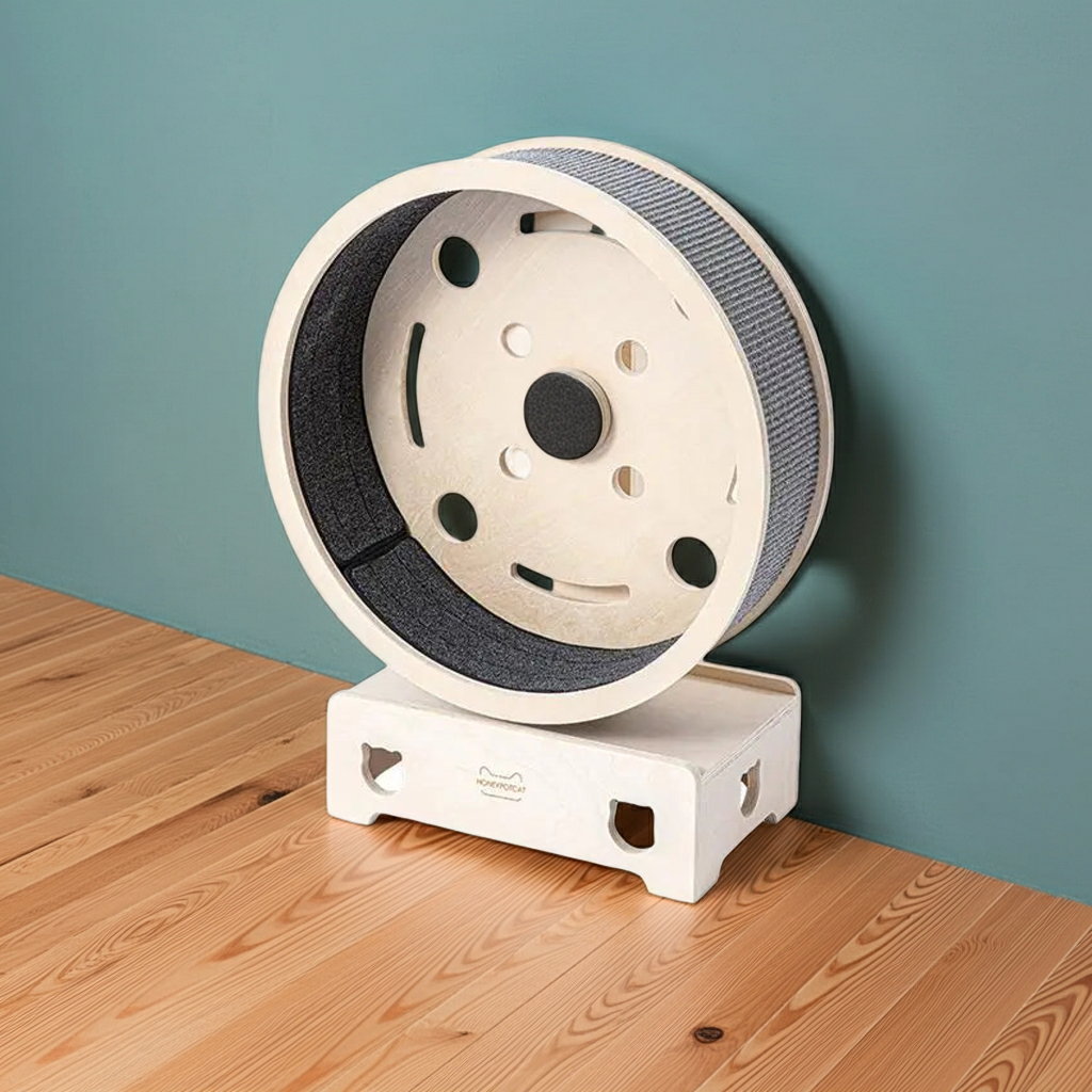 Cat exercise wheel - exercise wheel for cats - cat wheel solid birch wood - medium size