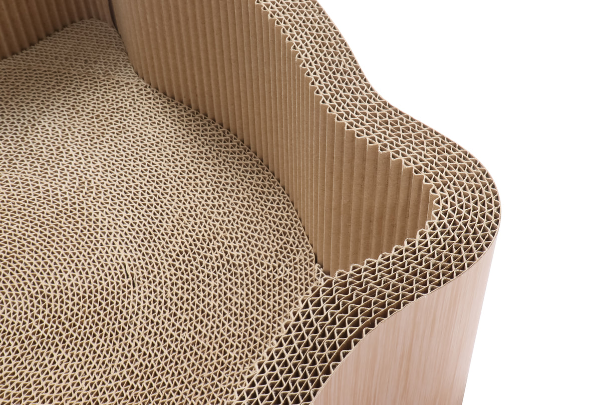 Cat scratching basket in the shape of a cat's head - Sturdy corrugated cardboard 45x45x15 cm