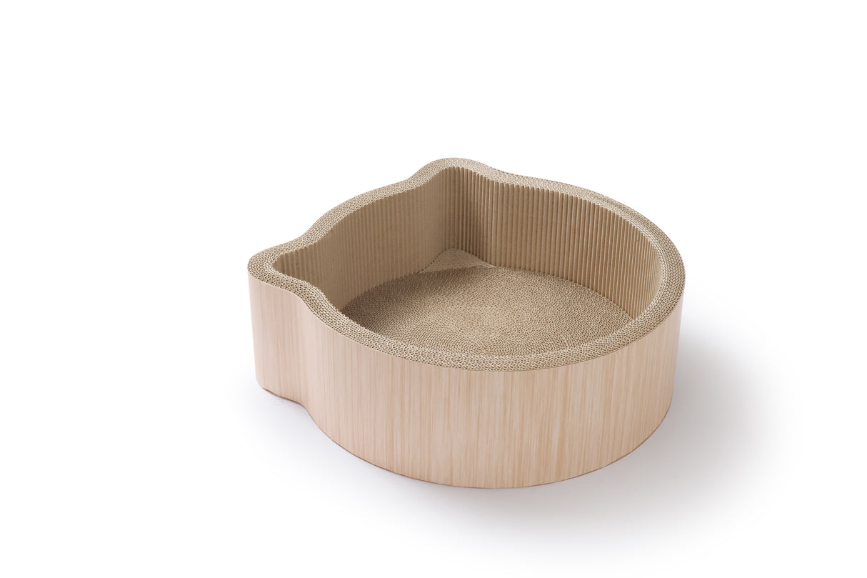 Katten krabmand in de vorm van een kattenkop