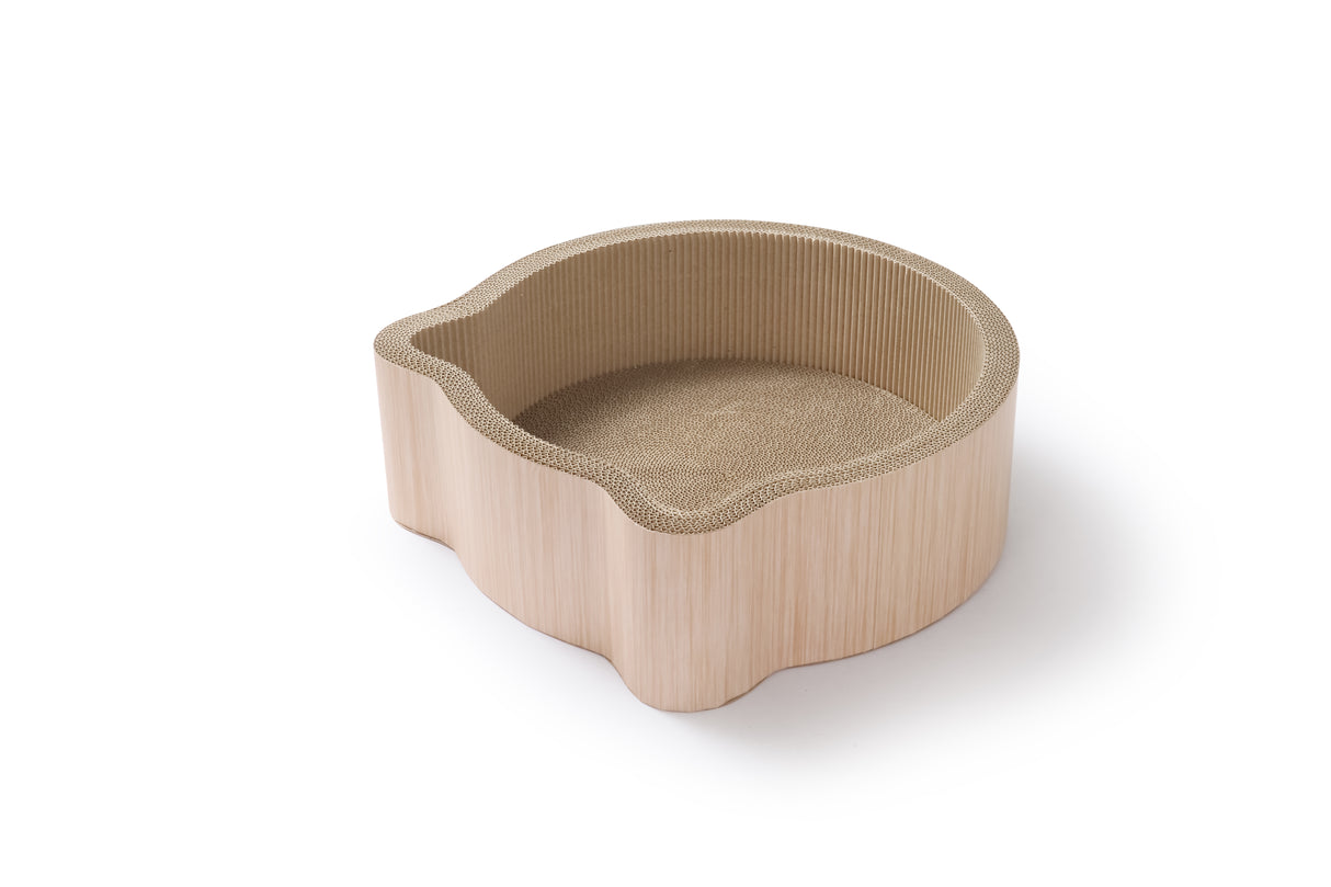 Katten krabmand in de vorm van een kattenkop