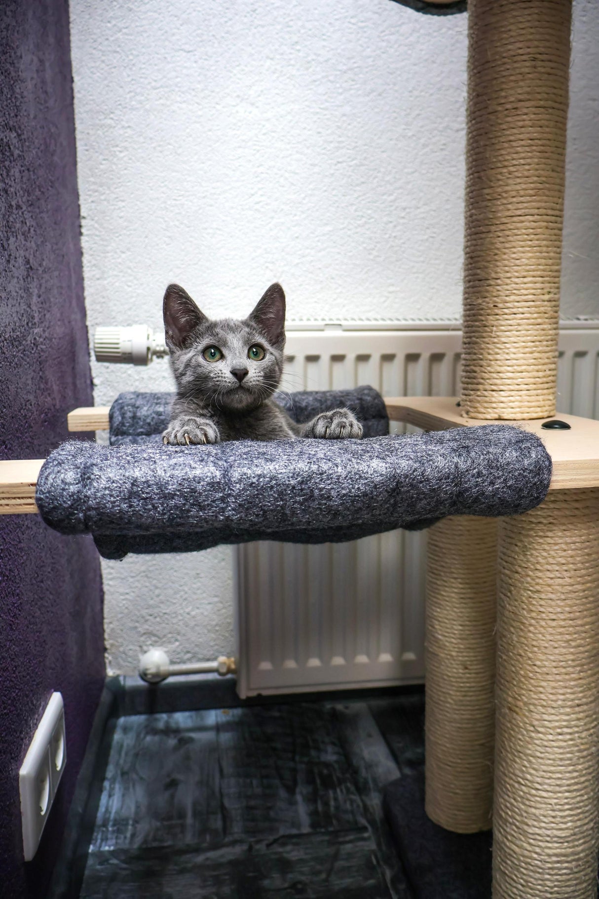 Cat scratching post - climbing tree - grey - 4 levels