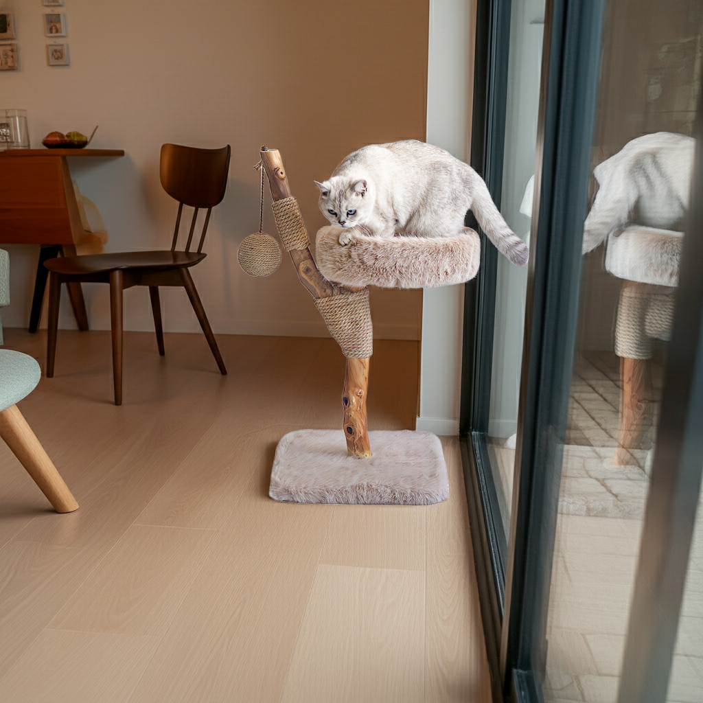 LUNA krabpaal van massief vruchtenhout