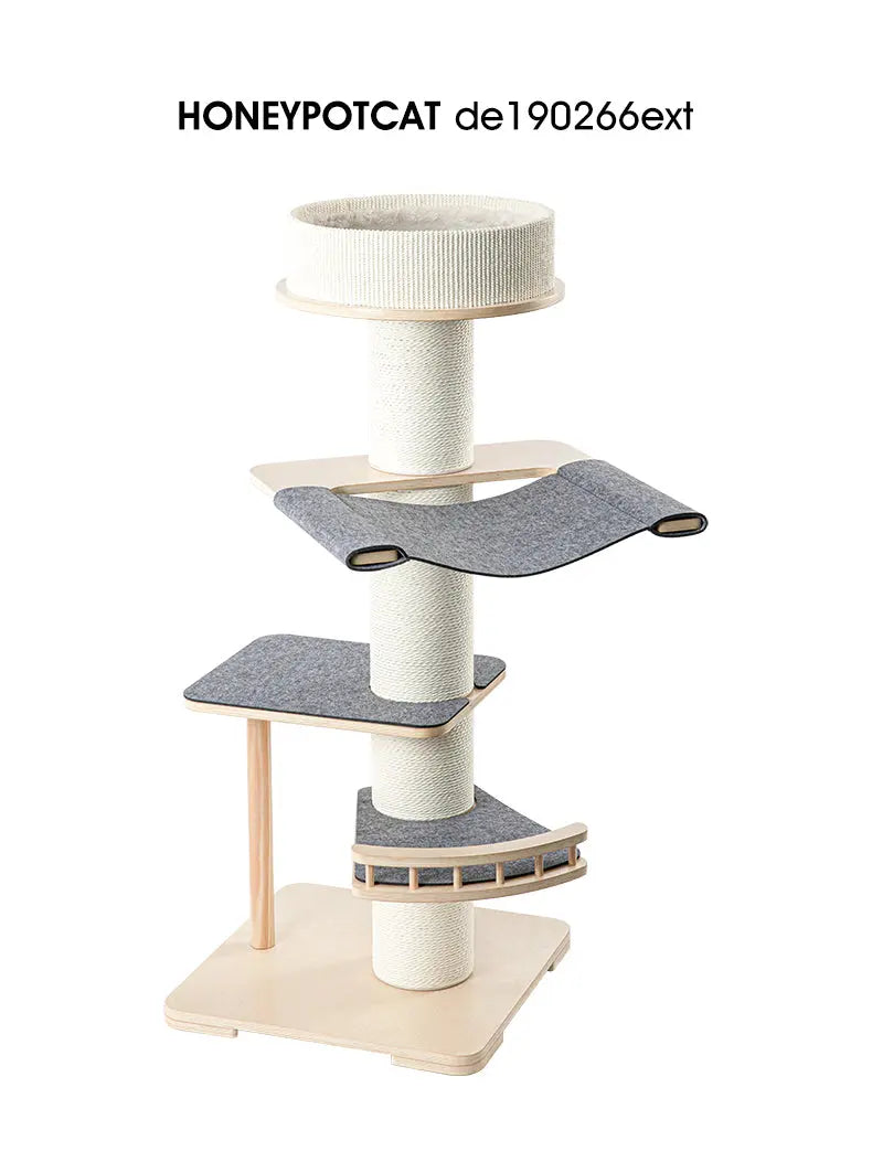 Honeypotcat Kattenboom - krabpaal met kattenmand