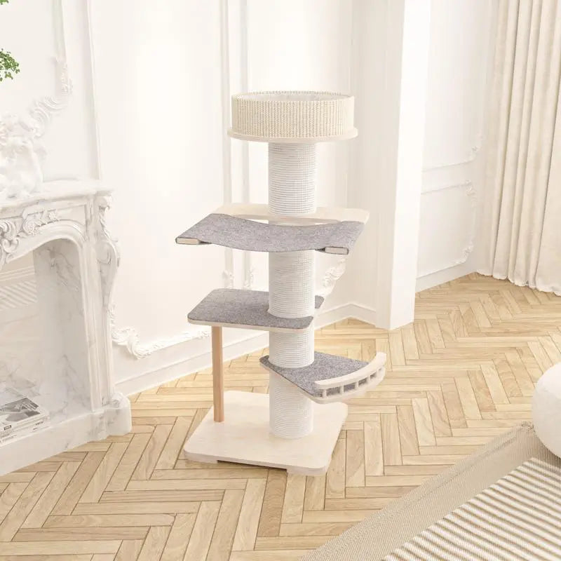 Cat tree - scratching post - cat tower with cat basket
