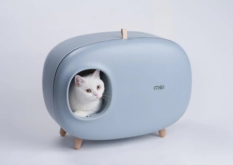Kattenbak - designprijs winaar -  one size fits all - licht blauw - SpirePets