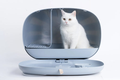 Kattenbak - designprijs winaar -  one size fits all - licht blauw - SpirePets