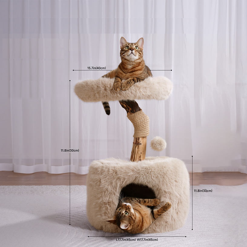 ISLA krabpaal met kattenhuis en kattenmand