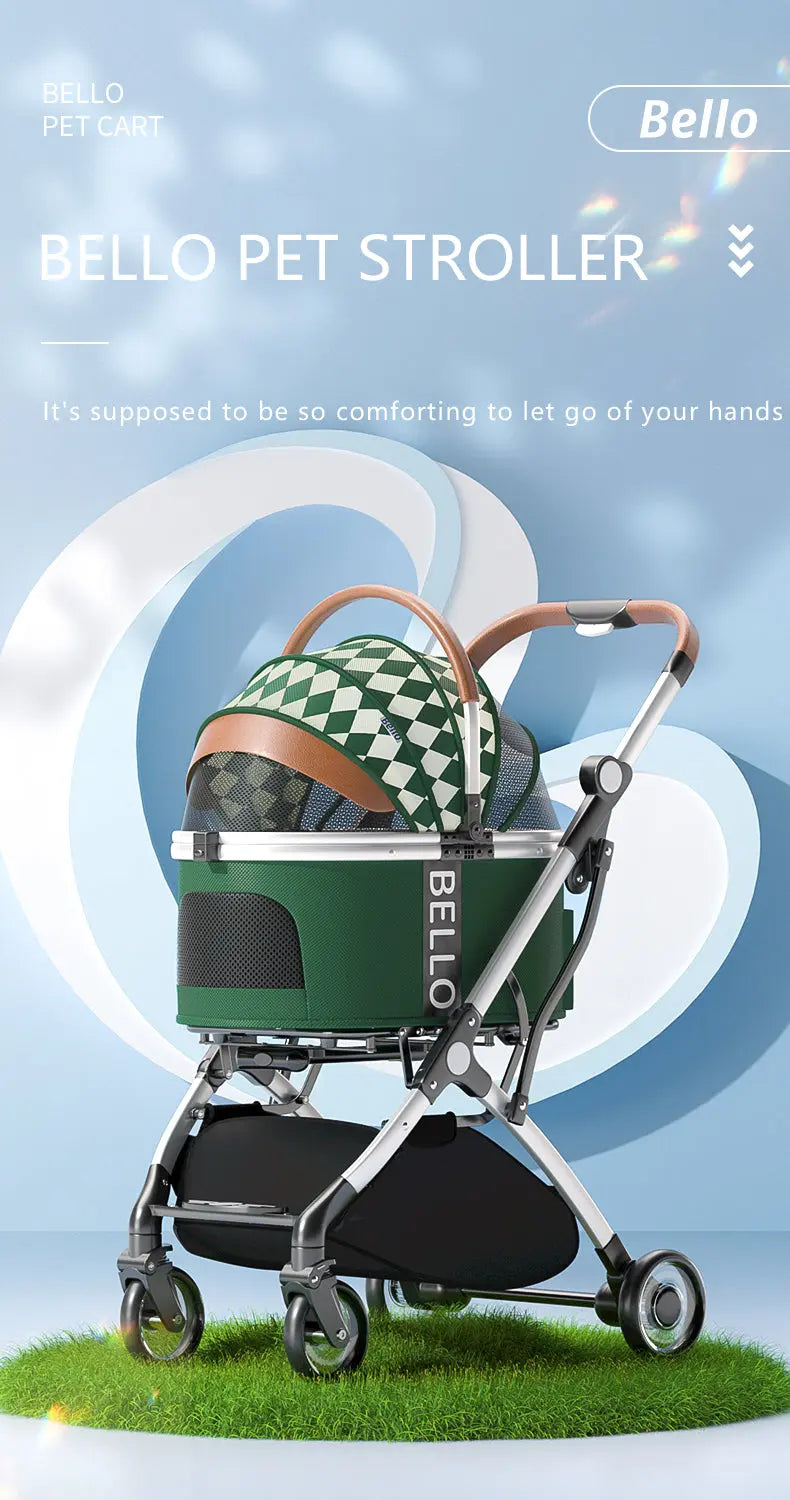 BELLO Wandelwagen voor huisdieren - voor honden en katten - 3 in 1 - inklapbaar - SpirePets