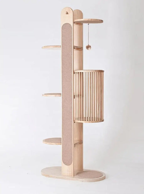 Hoge krabpaal voor katten - dennenhout - krabpaal hout - SpirePets