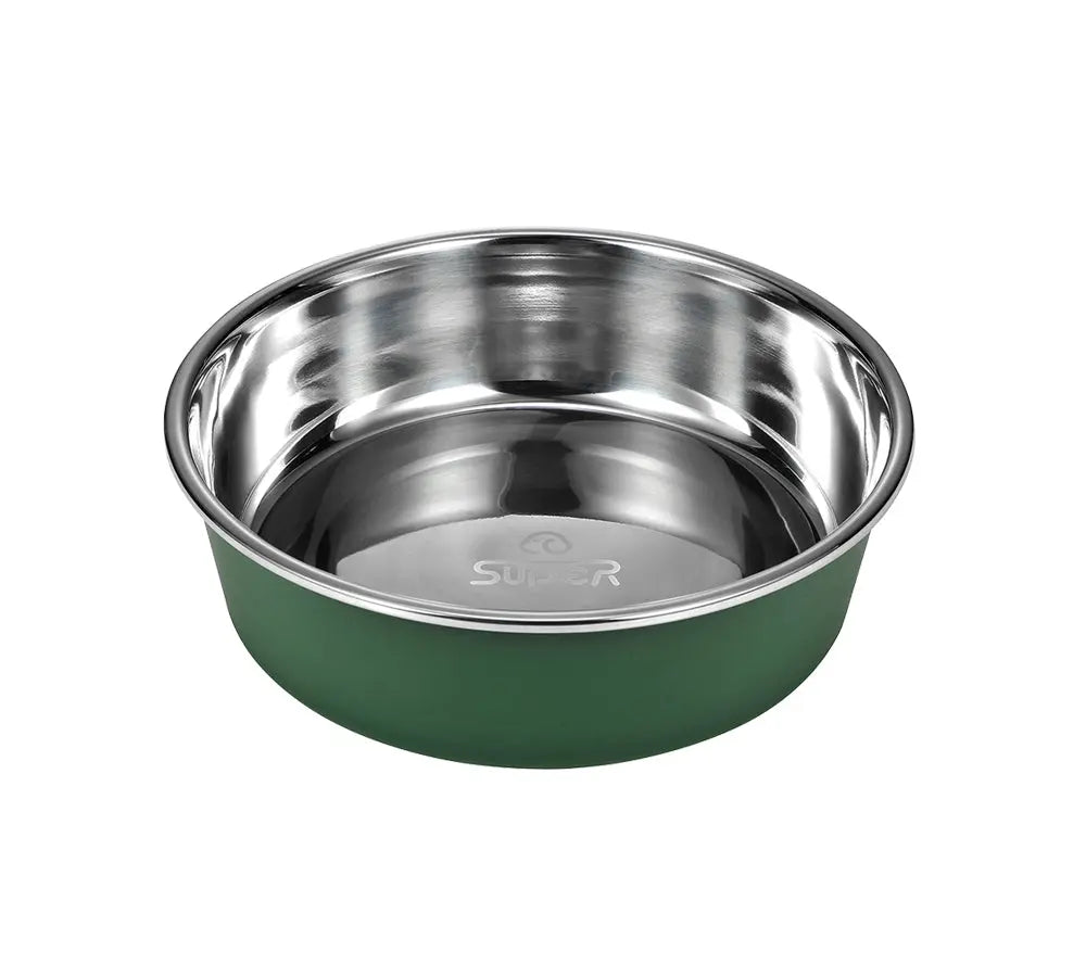 Dog food bowl round - stainless steel - dog drinking bowl - dog food bowl small - Size S