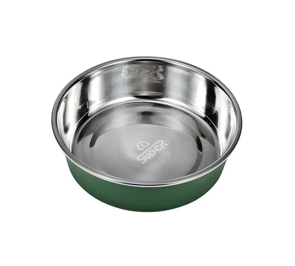 Dog food bowl round - stainless steel - dog drinking bowl - dog food bowl small - Size S