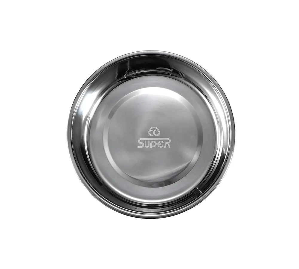Dog food bowl round - stainless steel - dog drinking bowl - dog food bowl small - Size S