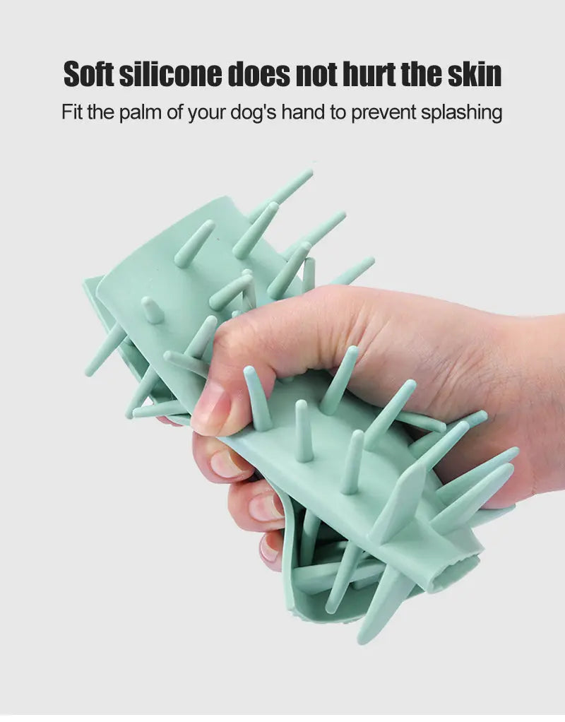 Potenreiniger - silicone borstels - hondenpotenreiniger - verzorging hond - honden wassen - grijs/wit - SpirePets