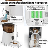 Voerautomaat Camera en Audio Inclusief SD-Kaart - Automatische Voerbak Wit - SpirePets