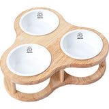 Gamelle double pour chat ou chien - 2 gamelles en céramique avec support