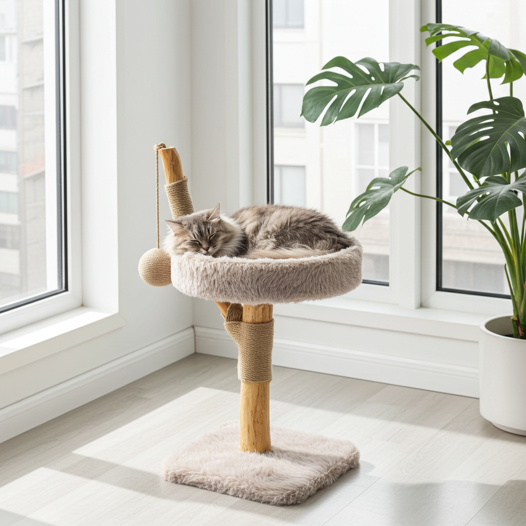 LUNA krabpaal van massief vruchtenhout