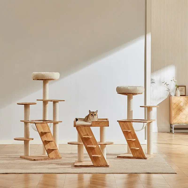 Feandrea Krabpaal van vloer tot plafond, in hoogte verstelbare kattentoren 231-291 cm, kattenhuis met meerdere niveaus voor binnenkatten, dikke krabpalen, zitstok, beige PCT210Y01 Feandrea Krabpaal van vloer tot plafond, in hoogte verstelbare kattentoren 231-291 cm, kattenhuis met meerdere niveaus voor binnenkatten, dikke krabpalen, zitstok, beige PCT210Y01