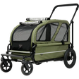 AirBuggy Carriage Set Moss Green luxe hondenwagen voor grote honden op straat.