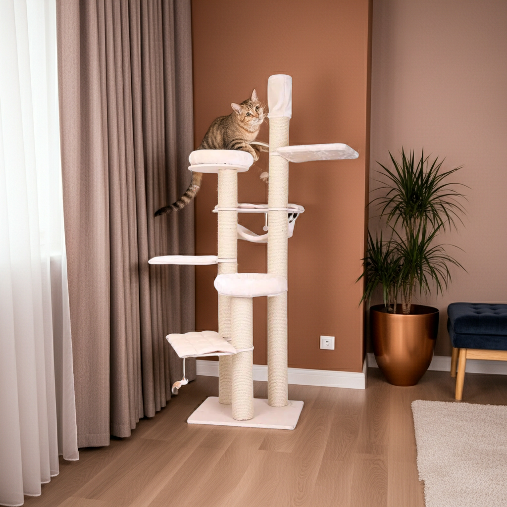 Janse® Stevige krabpaal 50x70x95 cm - Katten toren - Kattenflat - Katten huisje - Kattenmand - Kattenspeeltjes - Pluche mand - Kattenboom met hangmat - Zacht kattenkasteel - Klimmen en spelen Janse® Stevige krabpaal 50x70x95 cm - Katten toren - Kattenflat - Katten huisje - Kattenmand - Kattenspeeltjes - Pluche mand - Kattenboom met hangmat - Zacht kattenkasteel - Klimmen en spelen