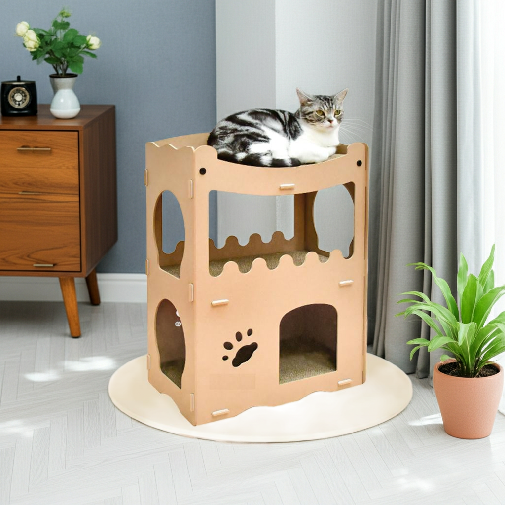 Cat house - sustainable playhouse for cats and kittens - cardboard