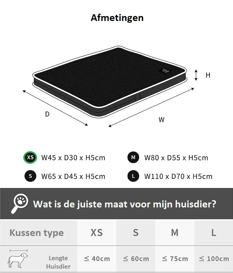 Luxe hondenbed - hondenkussen - ademend & verkoelend - ultieme comfort - zwart - SpirePets