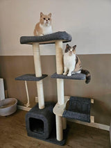Cat scratching post - climbing tree - grey - 4 levels