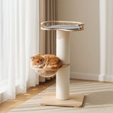 Kattenboom - Krabpaal met kattenmand en lounge schaal