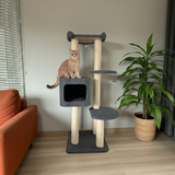 Luxury scratching post for cats - Scratching furniture Cindy - 5 levels - sisal columns and plush bed