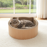 Cat scratching basket in the shape of a cat's head - Sturdy corrugated cardboard 45x45x15 cm