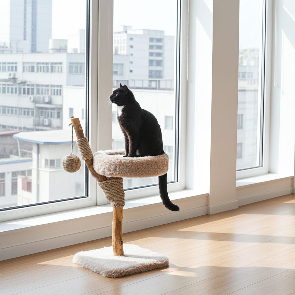 LUNA krabpaal van massief vruchtenhout