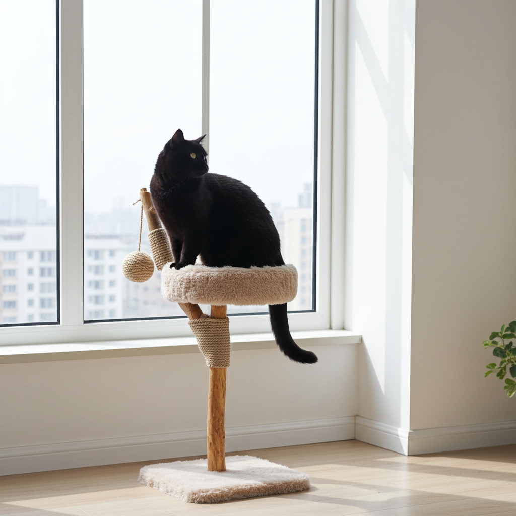 LUNA krabpaal van massief vruchtenhout