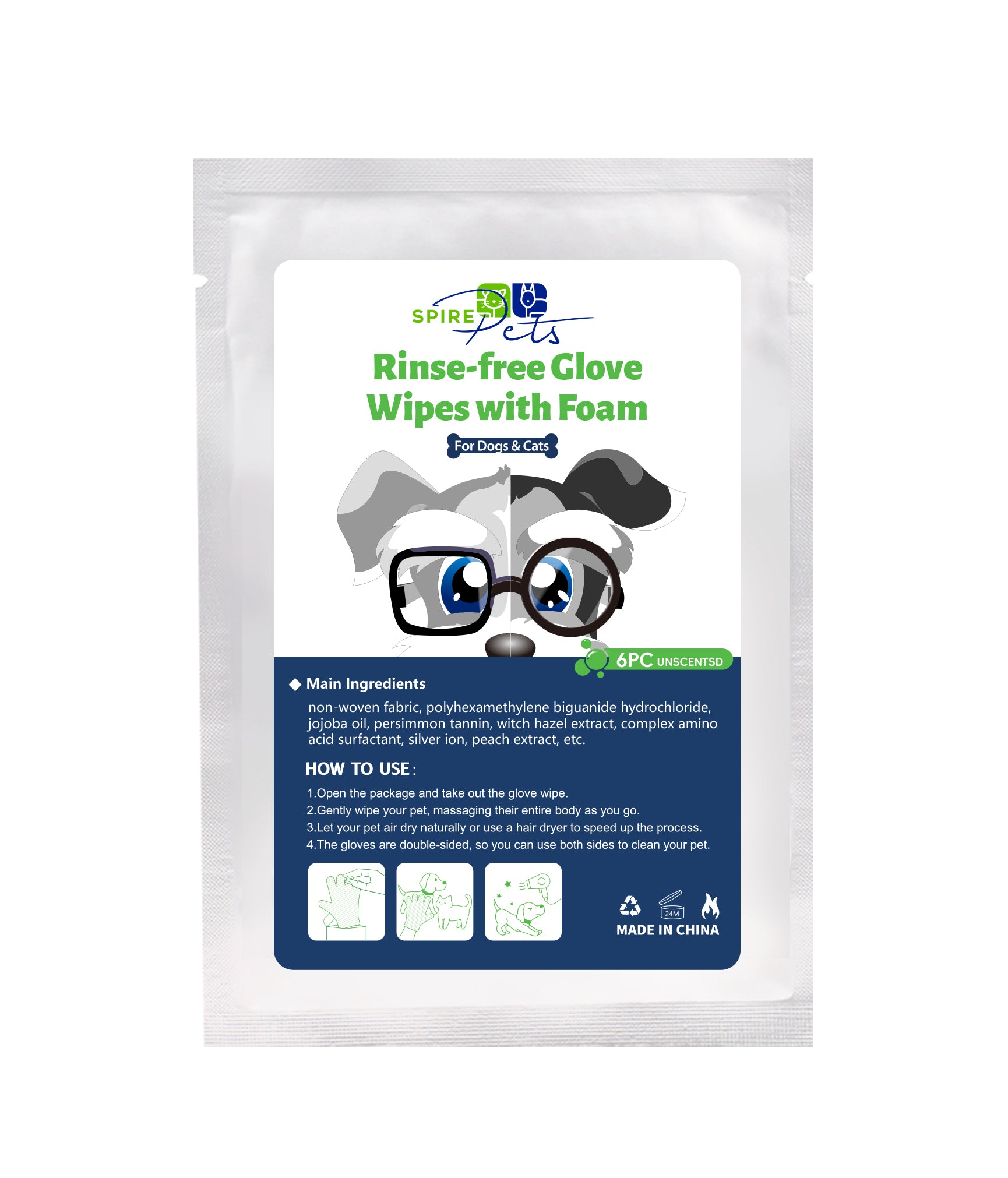 Gants de toilettage pour chiens et chats