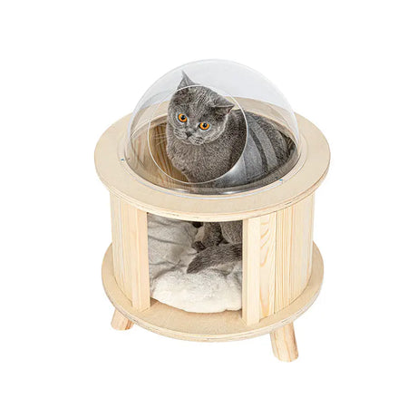 Kattenmand - kattenhuisje van grenenhout - luxe kattenbed - SpirePets