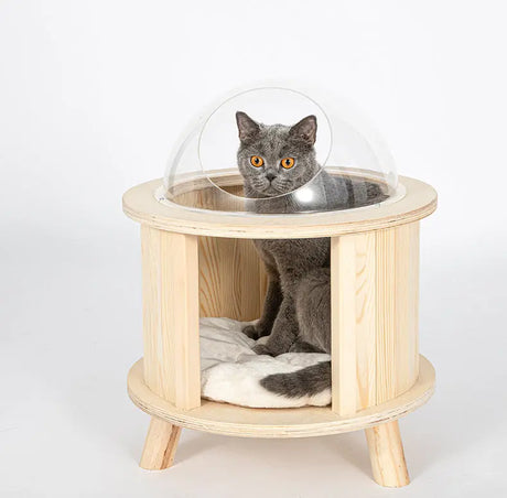 Kattenmand - kattenhuisje van grenenhout - luxe kattenbed - SpirePets