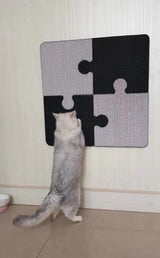 Kattenkrabplank - puzzelvorm - muurbevestiging - splitsontwerp - zwart en wit - SpirePets