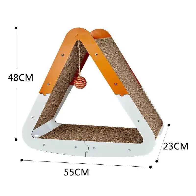 Katten krabplank - krabmeubel - verticale driehoekige vorm - golfkarton met sisal speelbal SpirePets