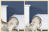 XXL grote kattenbak met geurvrij systeem - moderne ronde kattenbak - verborgen kattentoilet voor grote katten - purrfect basin - SpirePets